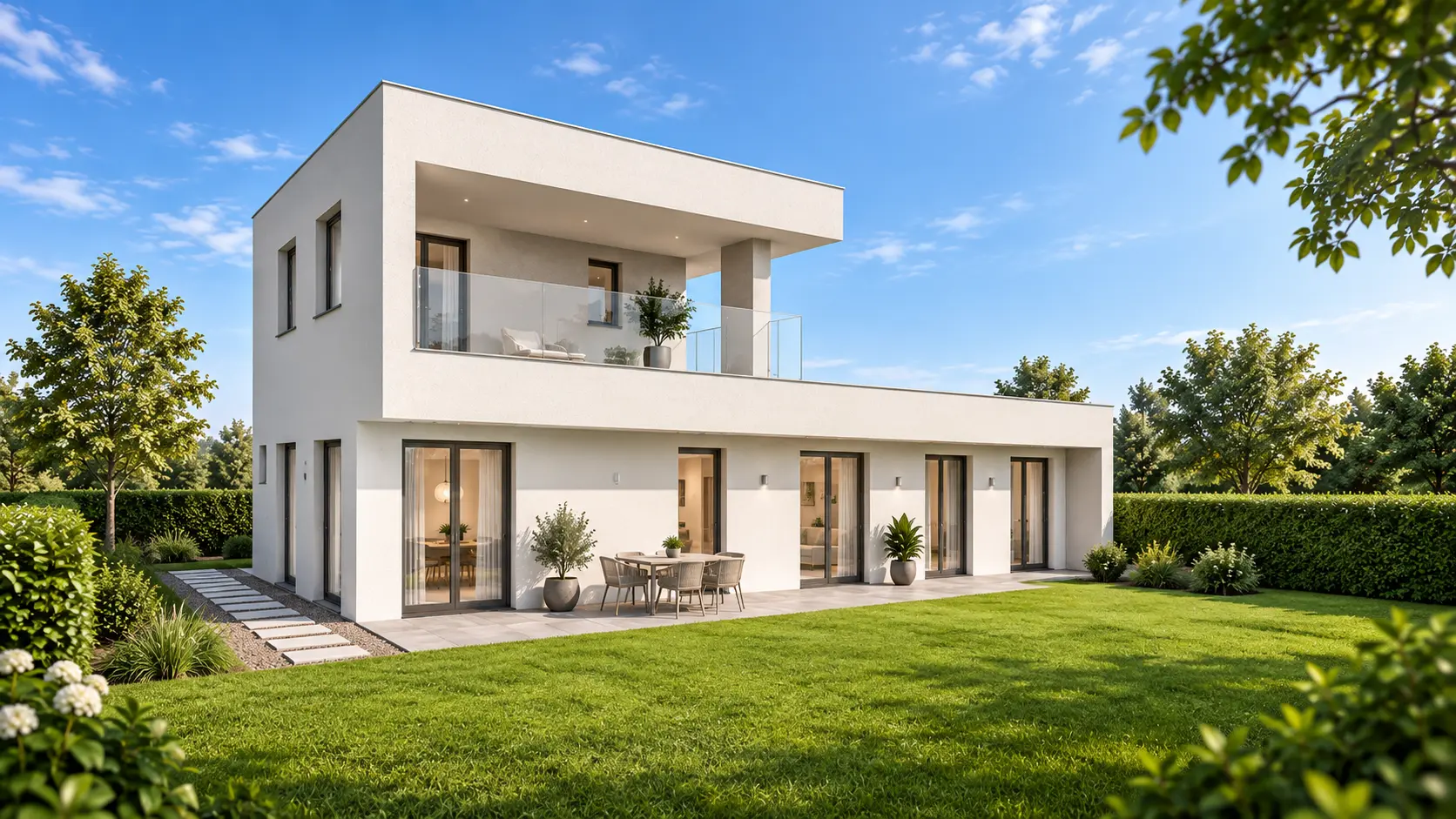 EFH Sattledt – Ansicht von der Gartenseite